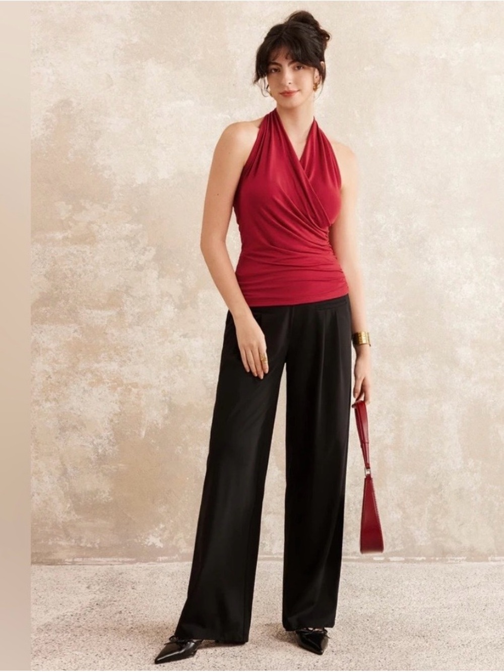 OGL SURPLICE AIRY HALTER NWT
